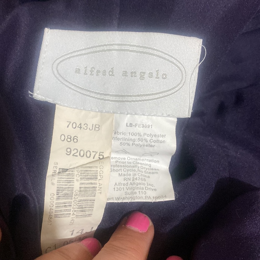 ALFRED ANGELO LONG SATIN DRESS WITH V BACK STRAPS - Picture 3 of 3